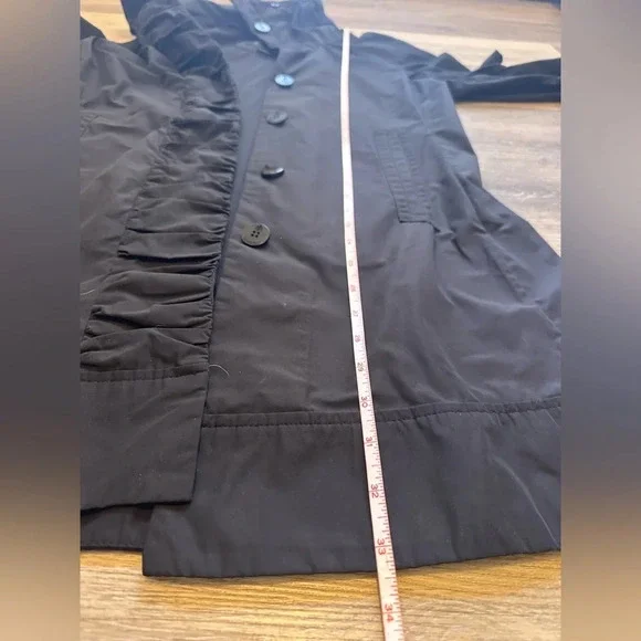 Rainforest Rain Coat Womens Medium Black Polyester Pleated Long Sleeve Hooded - Picture 11 of 13